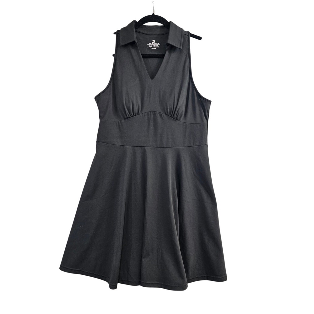 Jack Smith Athletic Dress Womens Large Black Solid Collared Racerback Mini Golf